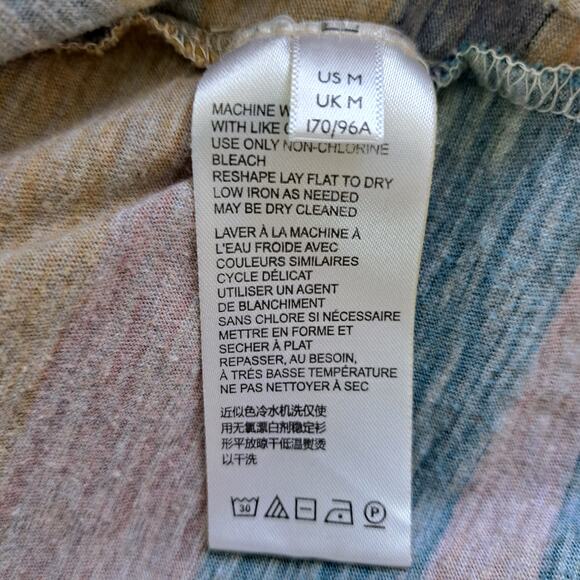 Anthropologie Chevron Lounge Maxi Dress Size Medium Sleeveless Rainbow - Picture 7 of 10